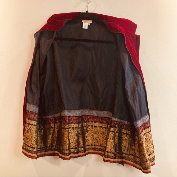 COLDWATER CREEK 2X Boho Black Velvet  Velour Art to Wear Lagenlook Jacket - Picture 8 of 9